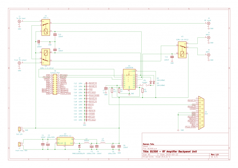 B1500 RF Amplifier Backpanel Unit kit | QRPblog
